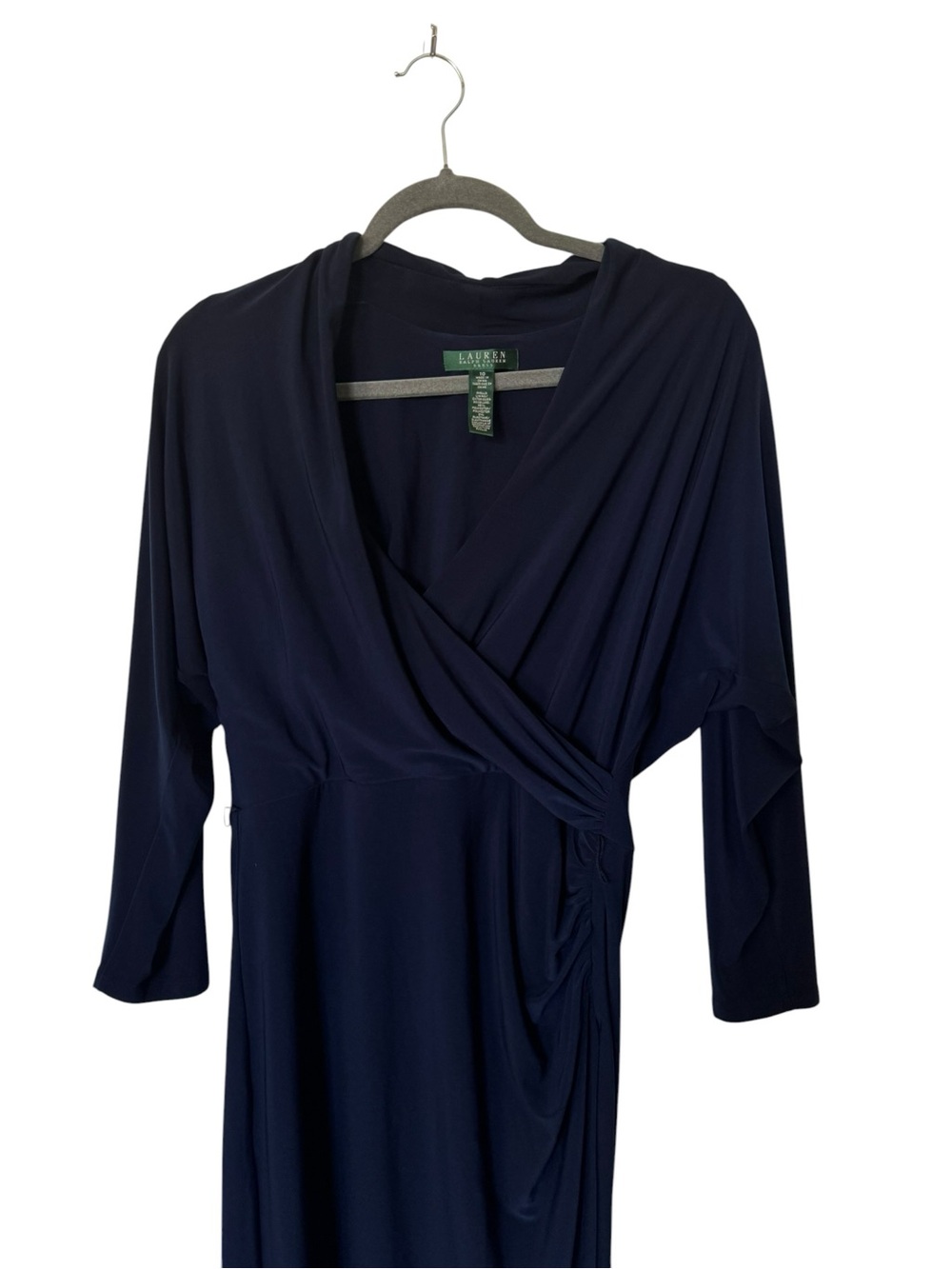 Lauren Ralph Lauren Dark Navy Faux Wrap Dress Size 10